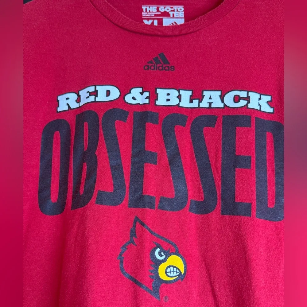 VINTAGE ADIDAS Red & Black Obsessed Men's Shirt